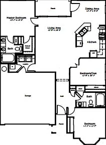 Floorplans-3BR-2BA-Teardrop-Ivy-Town Floorplans-3BR-2BA-Teardrop-Ivy-Town