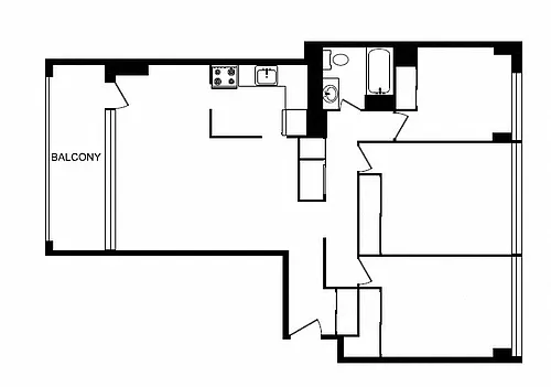 Floor plan 3 Bed 1 Bath A