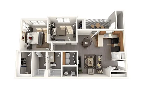 Floor plan Classic 2x2