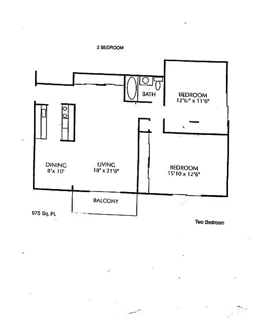 Floor plan 2 bed 1 bath