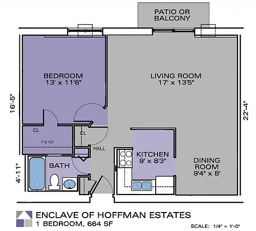 Floor plan 1 Bedroom