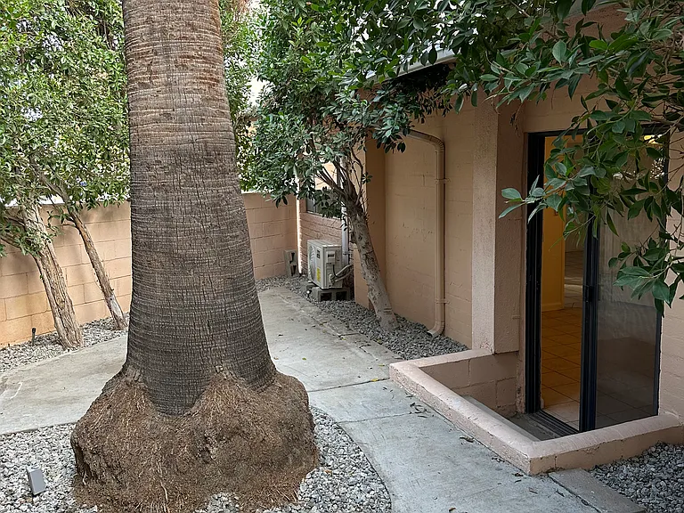 Large private patio with access to main bedroom