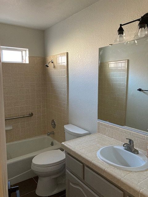 View of downstairs bathroom included in your rent. Entry next to bedroom entry.