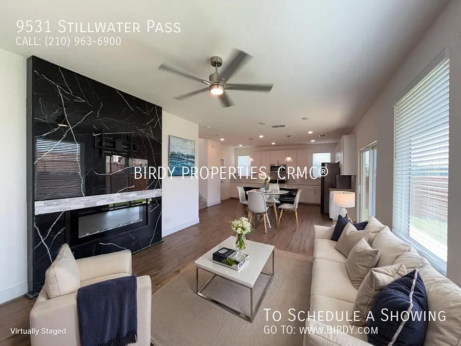 "Charming 3-Bedroom Haven with Cozy Fireplace at 9531 Stillwater Pass, San Antonio!" — Photo 3
