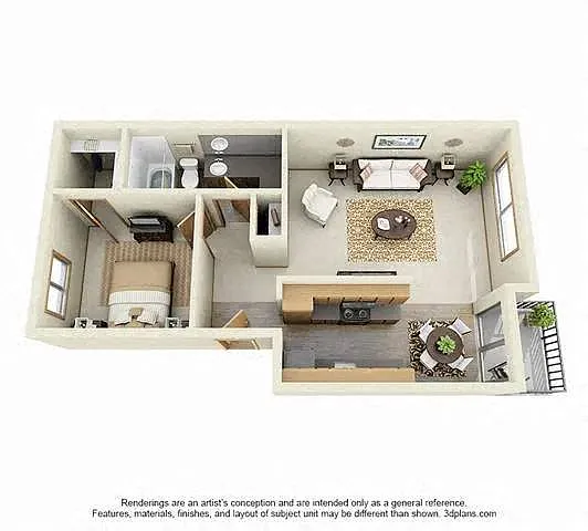 Floor plan One Bedroom