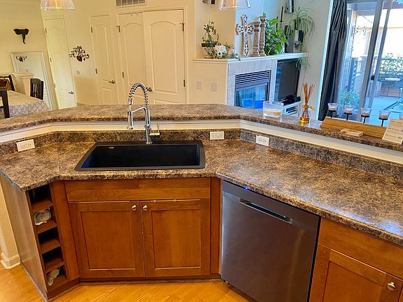 New enlarged updated marble composite sink with industrial sink facet and brand new Samsung dishwasher.
