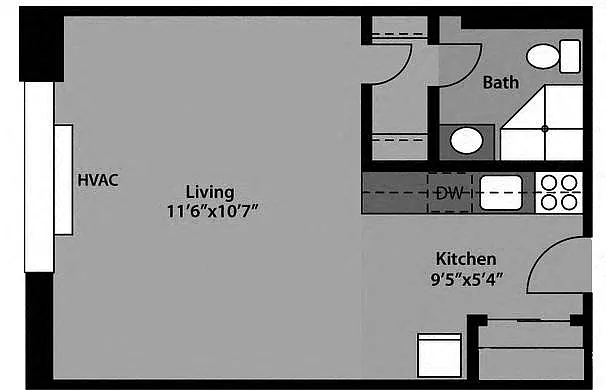 Floor plan Studio - S1C