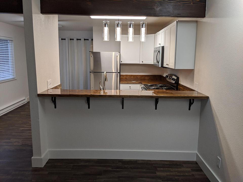 Kitchen & dining room from living area