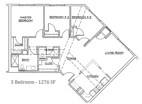 Floor plan Three Bedroom - Tax Credit