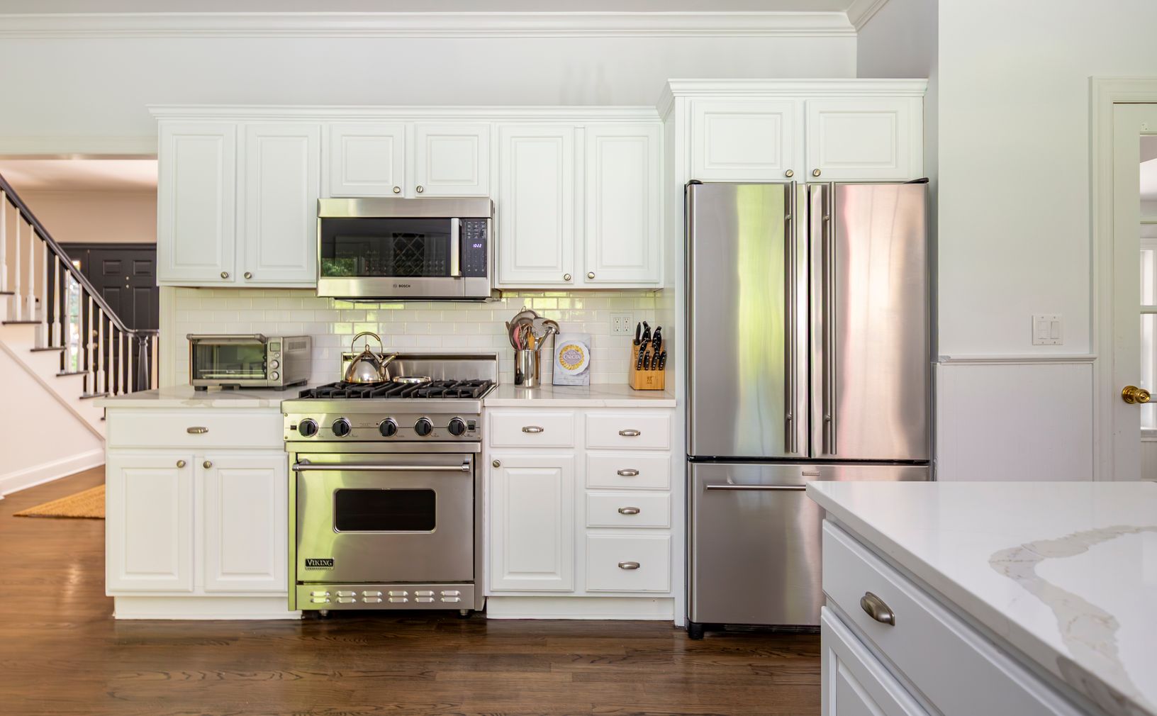  Kitchen with stainless steel appliances