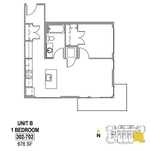 Floor plan One Bed B