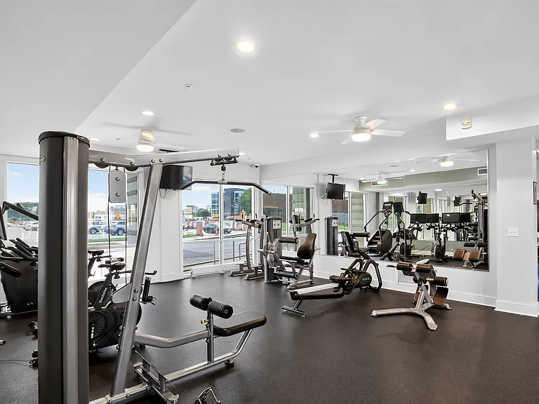 Spacious Fitness Center with Cardio and Strength Equipment at Ralston Apartments in Downtown Indianapolis