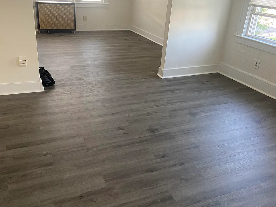 View into living room from dining room