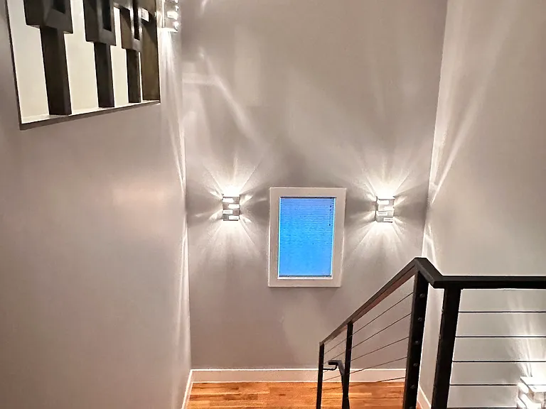 Gorgeous stairwell connecting the first and second floors