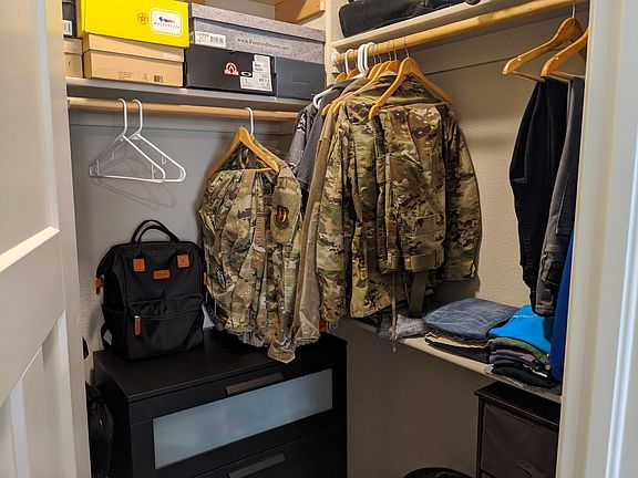Walk-in closet in master suite