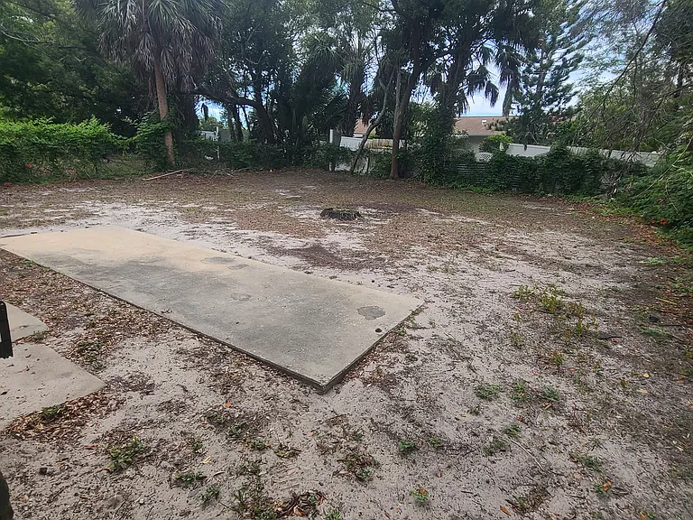 slab in backyard