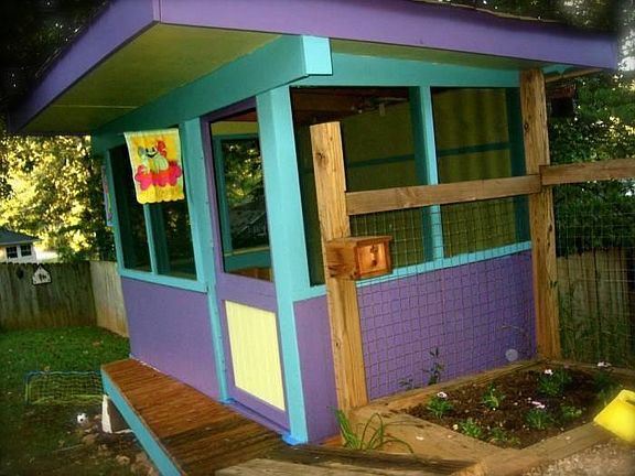 Playhouse in backyard