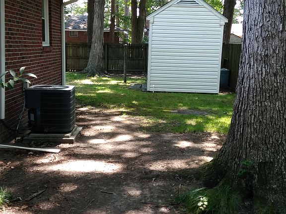 Side yard with shed