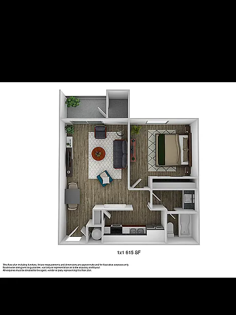 Floor plan Platinum Smaller One Bedroom