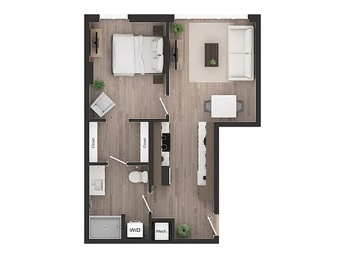 Floor plan 1BD1za