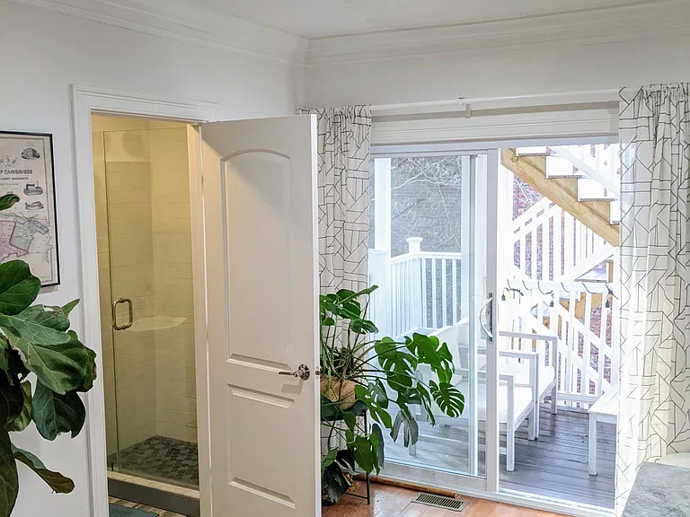 View of deck 1 and main floor full bath
