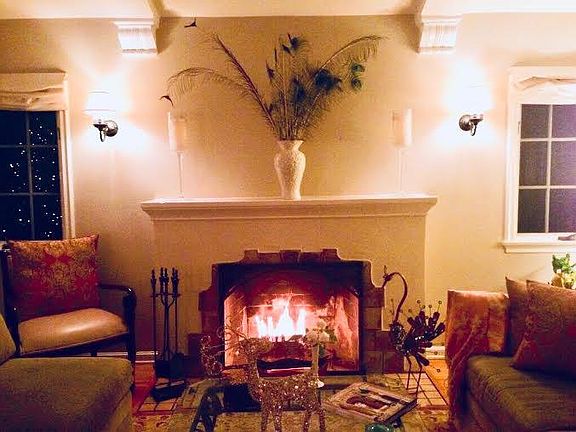 inviting fireplace in living room