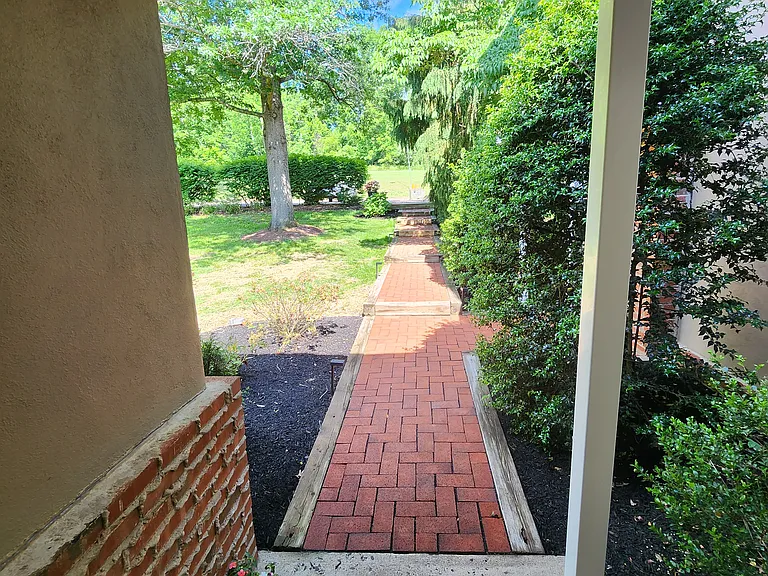 Walkway from front door to parking area