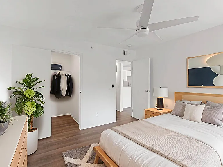 Spacious primary bedrooms with modern finishes and generous closet space
