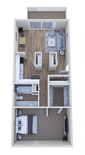 Floor plan 1 Bed 1 Bath - B