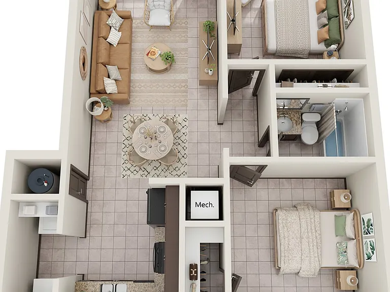 2 Bedroom - 1 Bathroom 2 Bedroom - 1 Bathroom