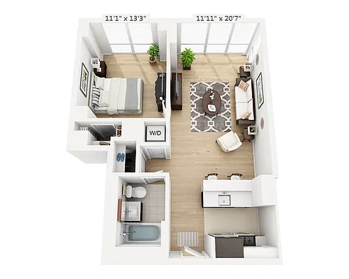 Floor plan One Bedroom (A1E-795)