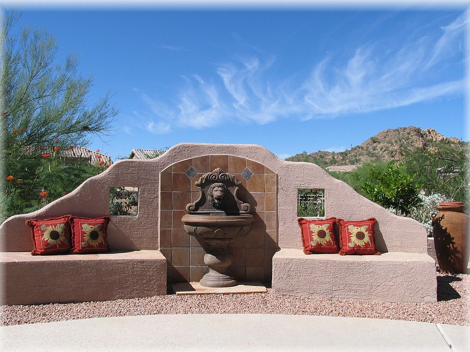 Fountain in back of home