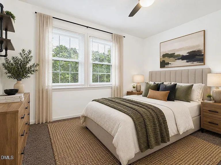 Potential layout of the master bedroom (furniture not included).