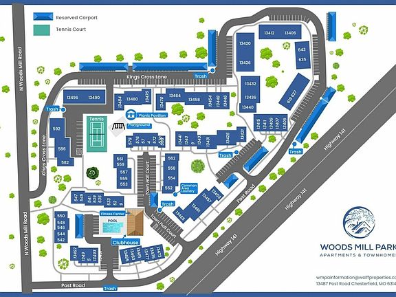 Woods Mill Park Apartments & Townhomes Community Map