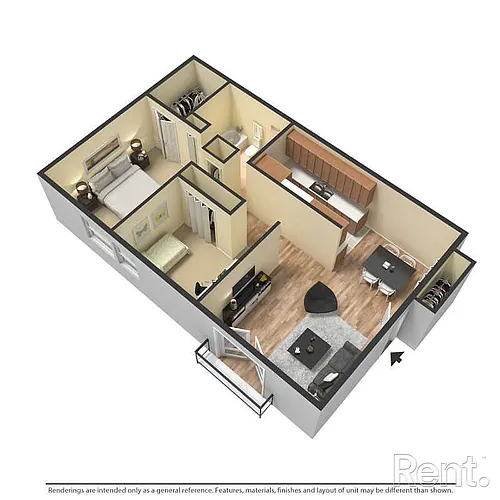 Floor plan 2 bedroom 1 bathroom