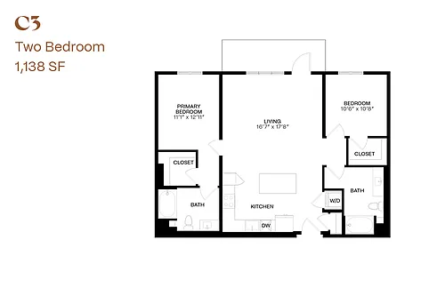 Floor plan Two Bedroom C3
