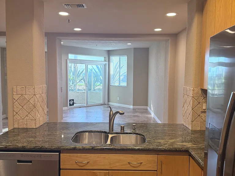 Kitchen open to living room
