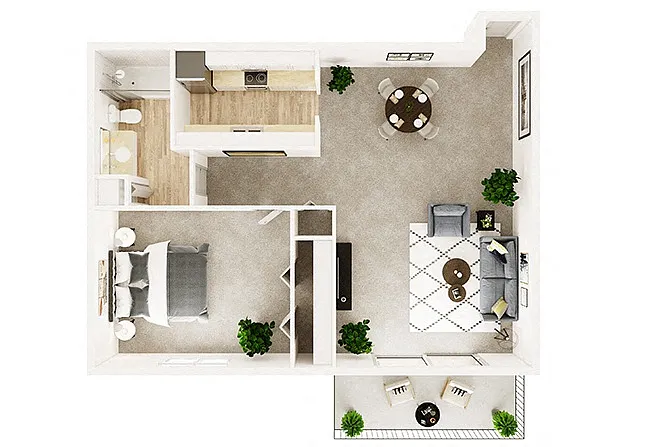 Floor plan One Bedroom C