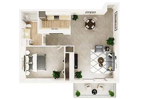Floor plan One Bedroom C