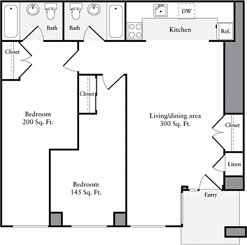 Floor plan The Lofts 2 Bedrooms R