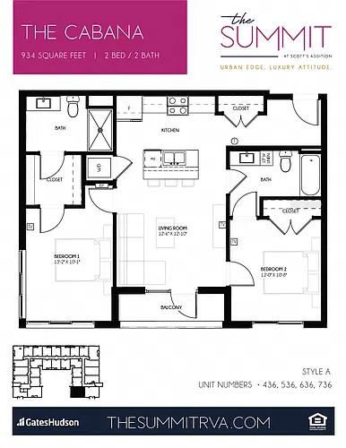 Floor plan The Cabana - Style A