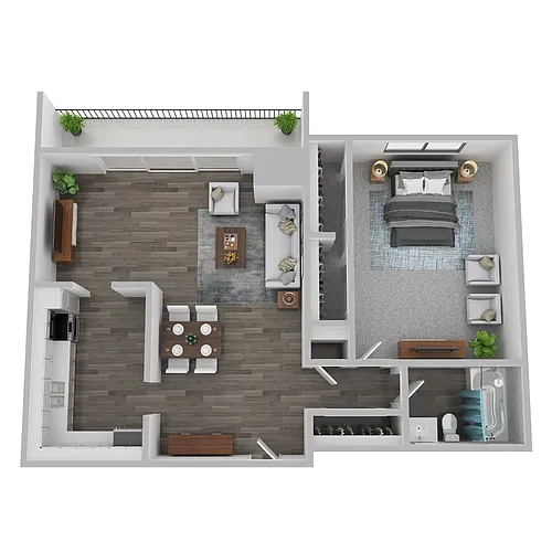Floor plan Deluxe One Bedroom