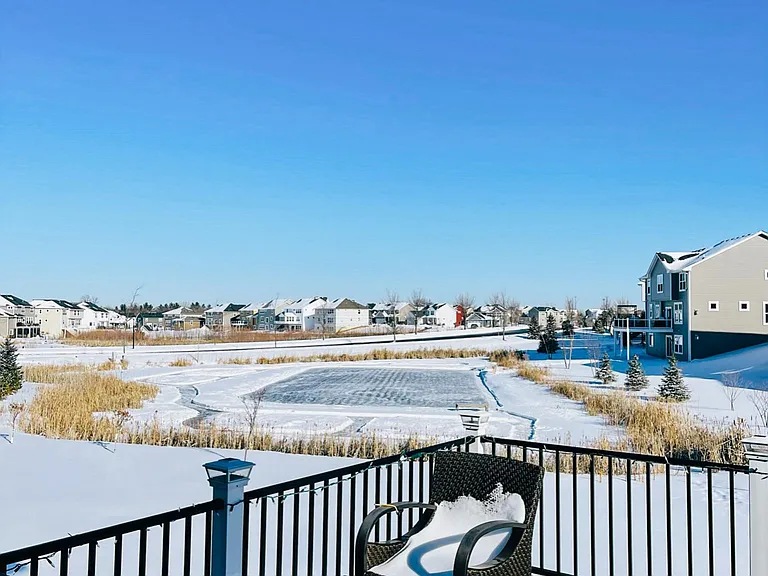 The back pond turns into an ice rink in the winter!