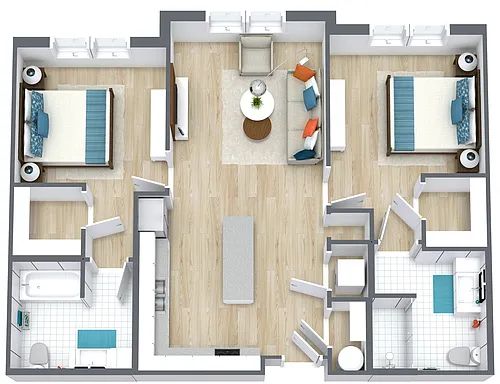 Floor plan Two Bed\Two Bath