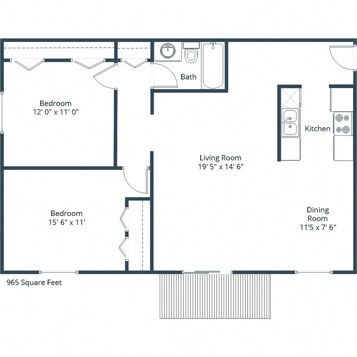 Floor plan Two Bedroom 21B