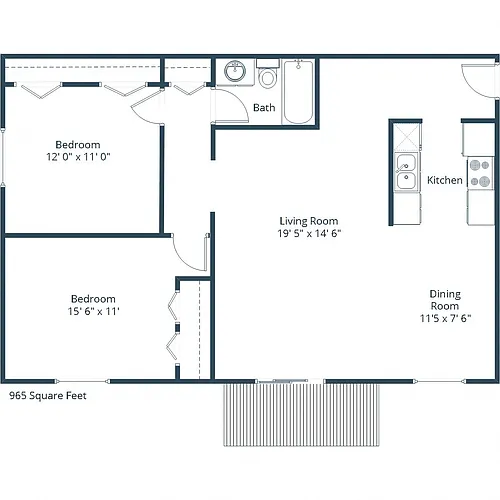 Floor plan Two Bedroom 21B