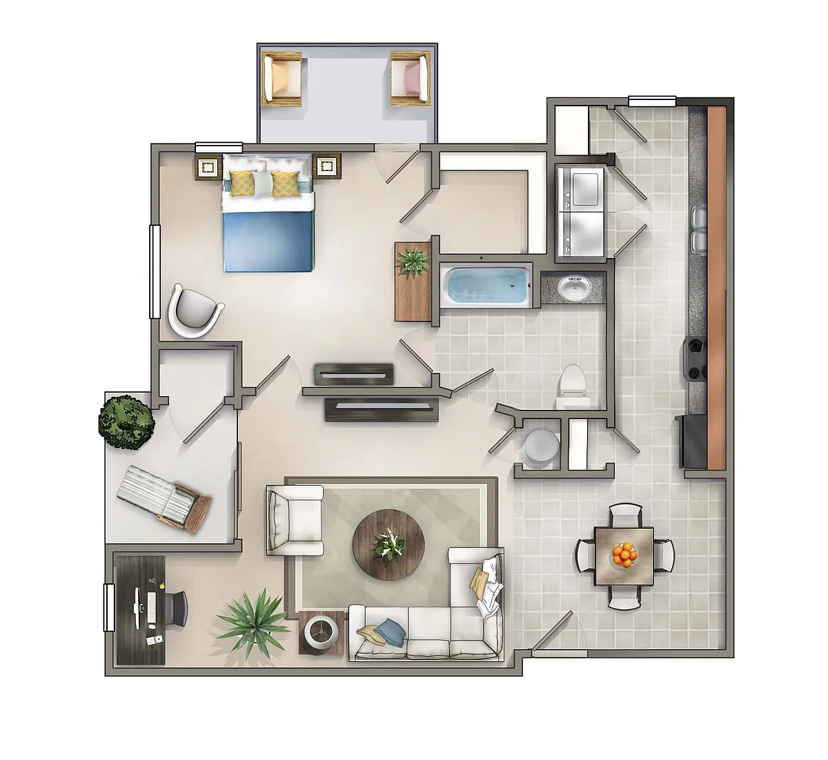 Floor plan The Brown w/Two Balcony