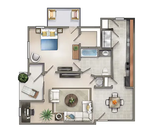Floor plan The Brown w/Two Balcony