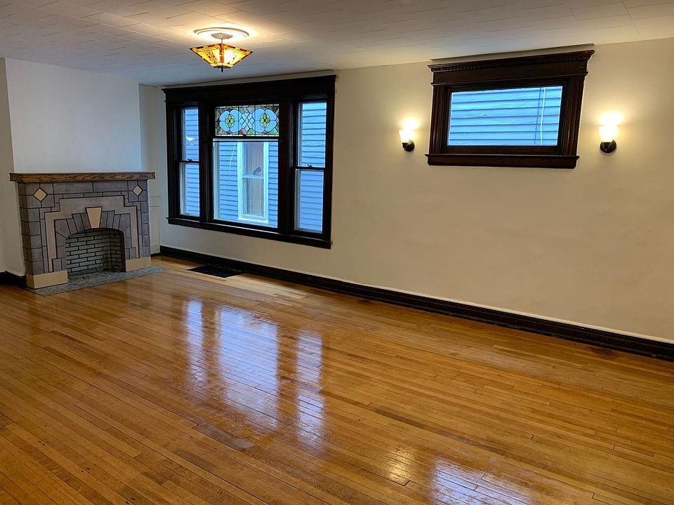 Living room and fireplace