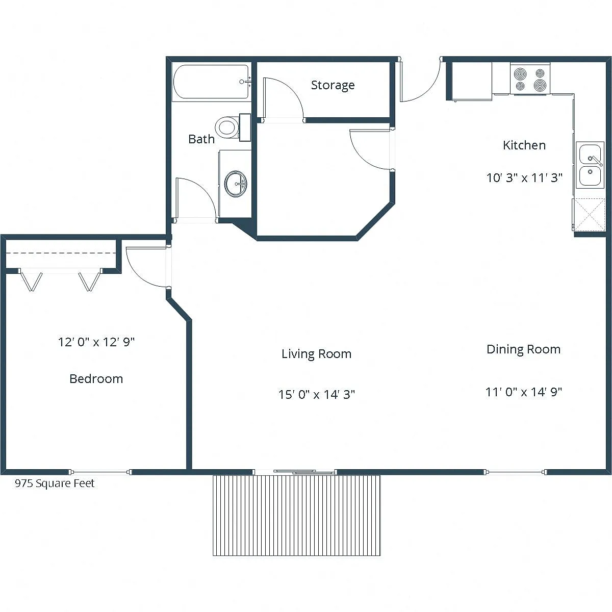 Floor plan One Bedroom 11A